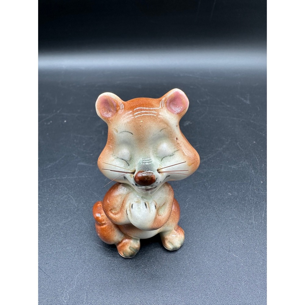 Vintage Ceramic Lion Figurine Praying MCM Anthropomorphic Animal Decor‎